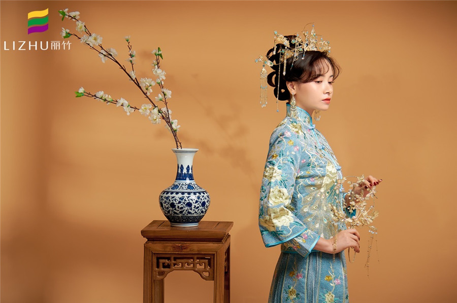 麗竹彩妝作品：中國(guó)藍(lán)秀禾造型