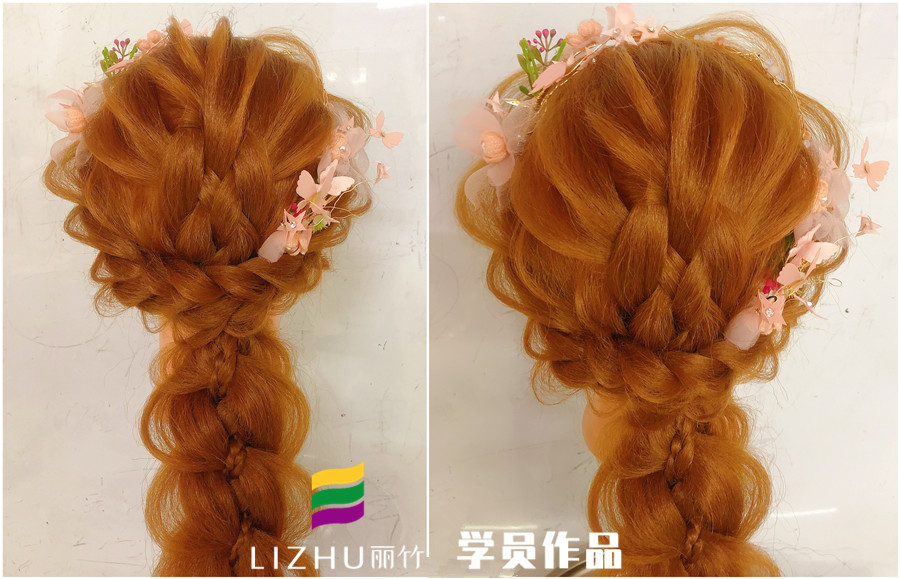 森系編發(fā)造型，南寧化妝培訓班學員作品