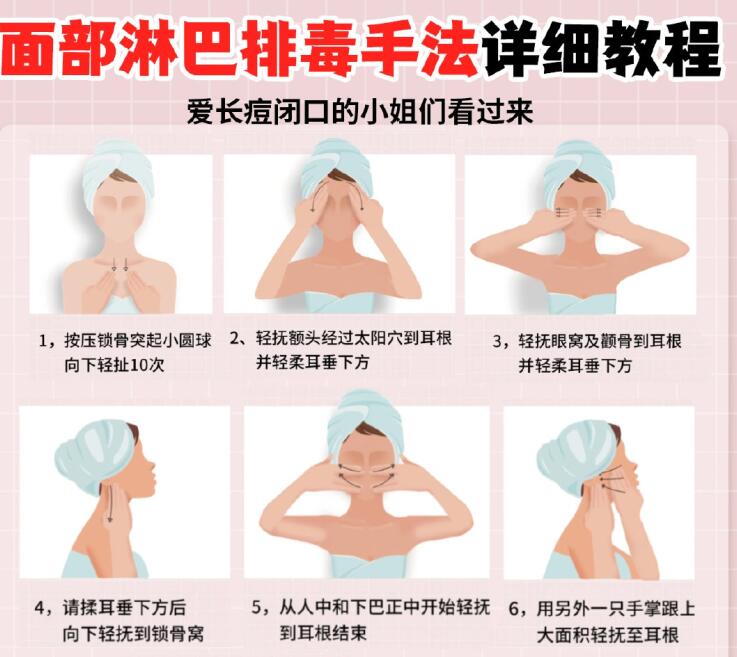 面部淋巴排毒教程，南寧美容教程分享