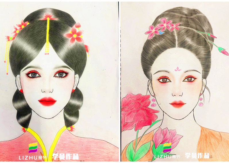 化妝美人圖欣賞，廣西化妝師美妝師學(xué)校作品