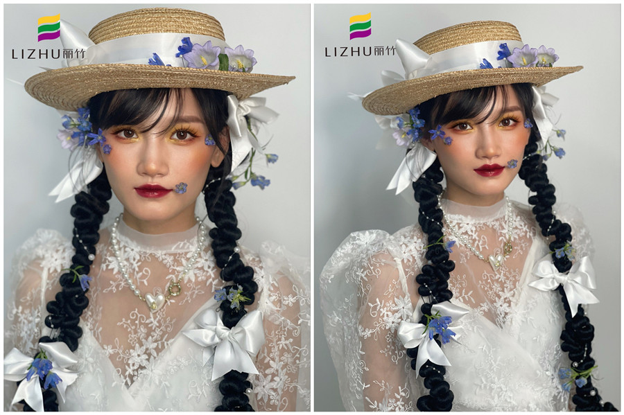 禮帽花樣新娘造型，廣西形象化妝班作品