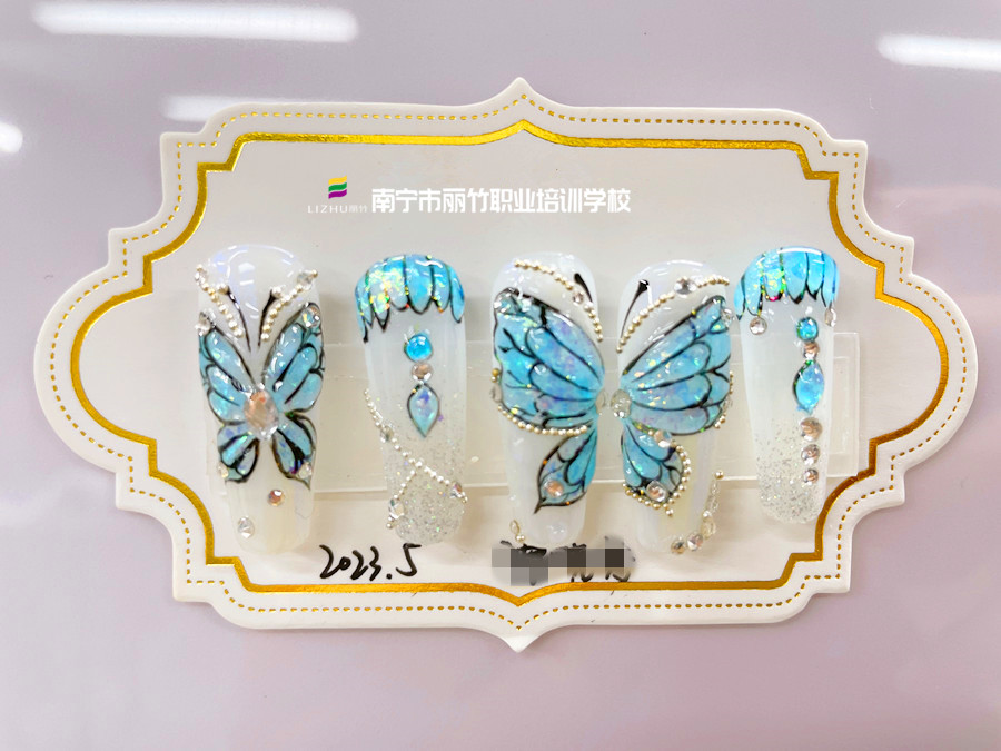 奢華蝴蝶美甲，廣西美甲造型培訓(xùn)