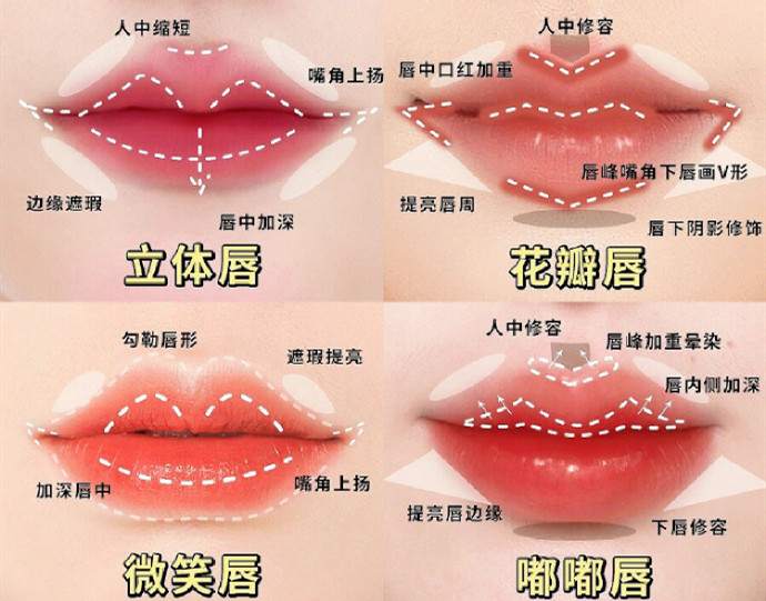 不同唇妝畫法教程，南寧化妝教學(xué)機(jī)構(gòu)分享