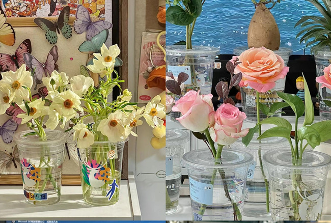 美麗杯子花束，廣西插花造型學校培訓