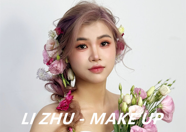 森系鮮花新娘，廣西新娘妝進(jìn)修學(xué)校作品