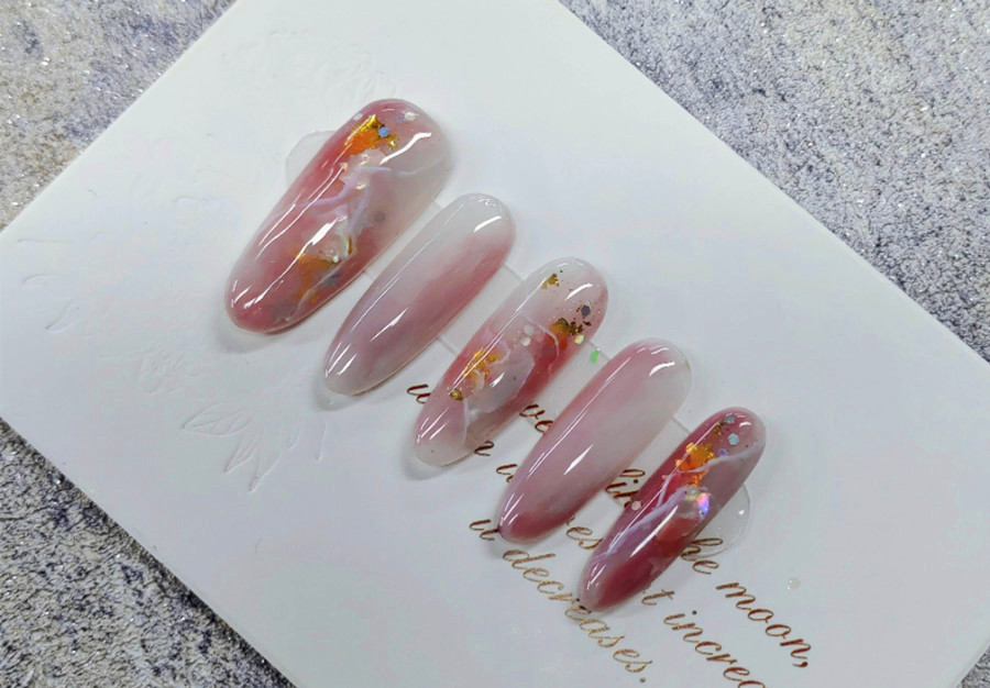 夏日暈染美甲，廣西學美甲零基礎學員作品
