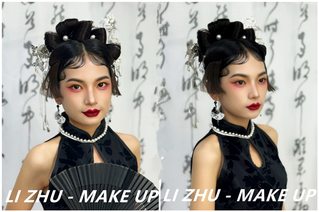 新國風造型，南寧彩妝寫真造型學校作品