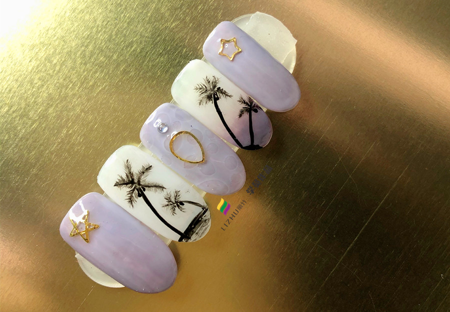 夏日椰樹美甲，零經(jīng)驗(yàn)在廣西學(xué)美甲學(xué)員作品