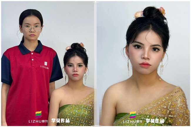 傣族少女寫真，學(xué)專業(yè)彩妝在南寧學(xué)員作品