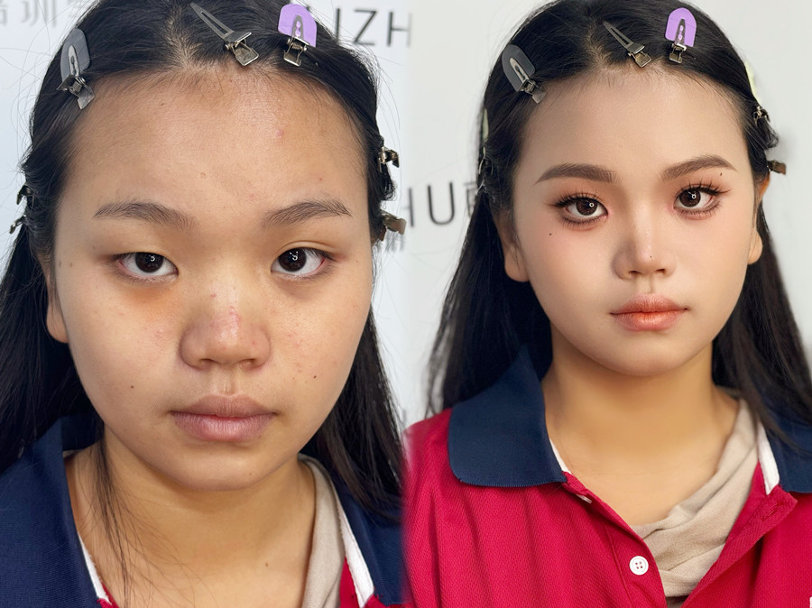 眼皮微調(diào)法的操作步驟，南寧化妝培訓(xùn)真人實(shí)操