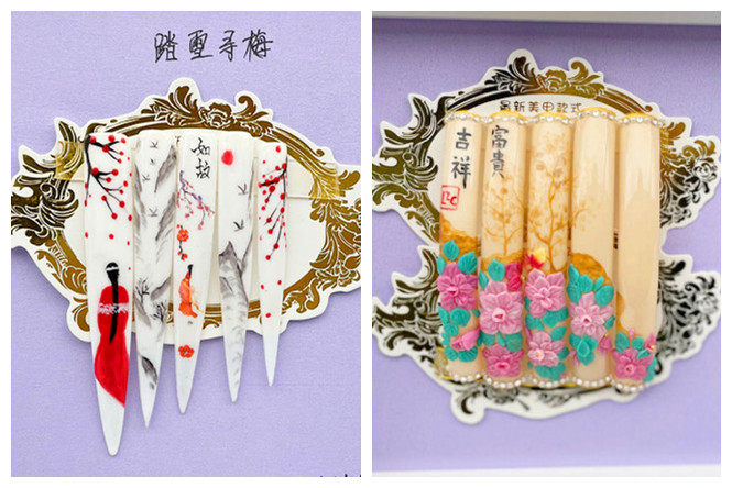 適合新年的國風美甲，廣西職業(yè)教育學員作品展示