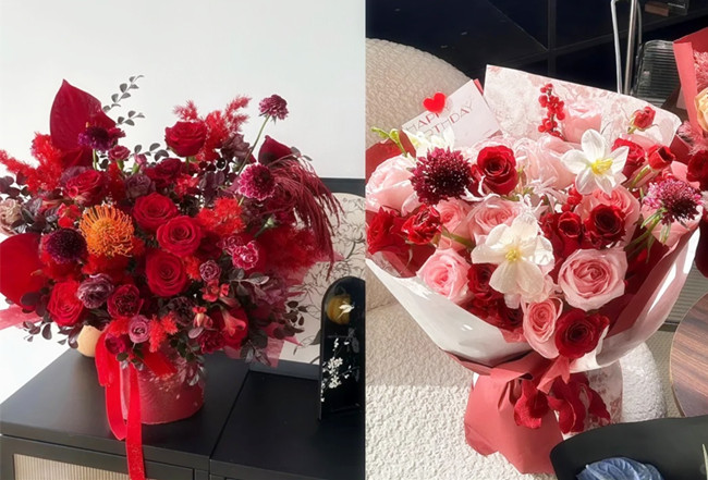 不落俗套新年紅色花束，南寧花藝師學(xué)校推薦