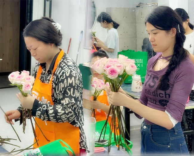 螺旋花束的教程，南寧花藝師學(xué)校分享