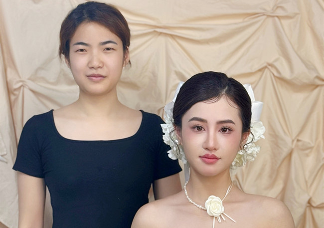 韓式新娘造型，廣西美妝造型訓(xùn)練作品