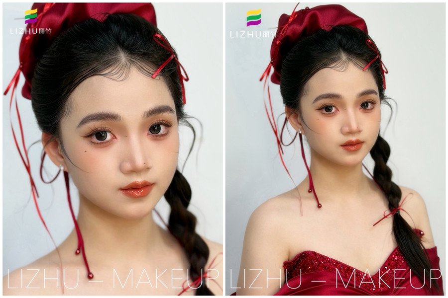 減齡辮子造型，廣西化妝高彩培訓(xùn)作品